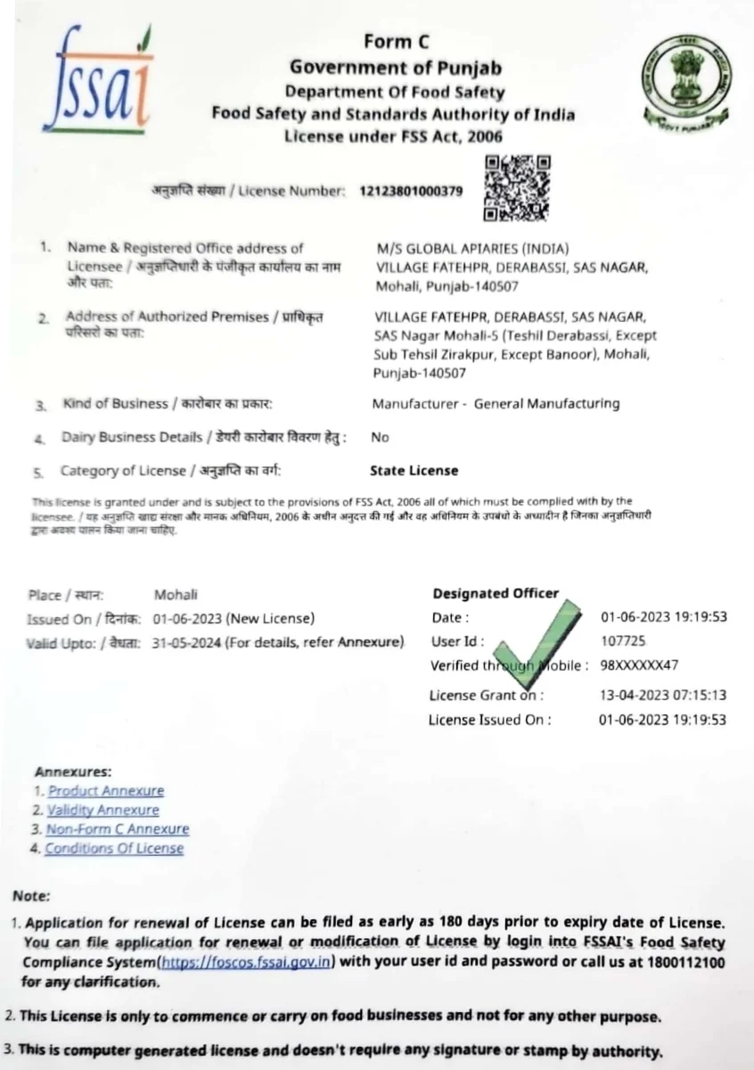 FSSAI Certificate